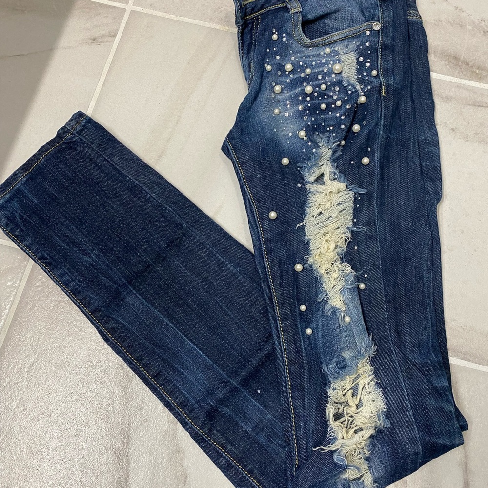 Blingy skinny jeans